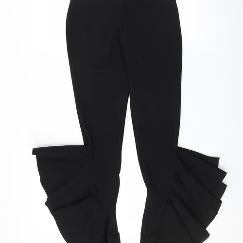 Missguided Womens Black   Trousers  Size 8 L33 in - Ruffle Hem