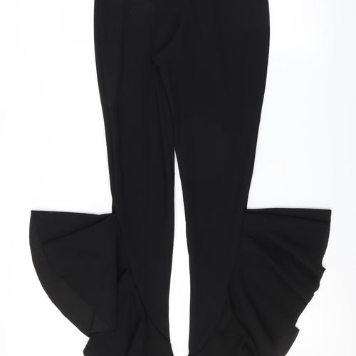 Missguided Womens Black   Trousers  Size 8 L33 in - Ruffle Hem