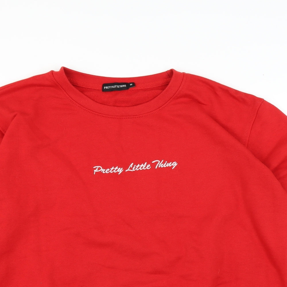 PRETTYLITTLETHING Womens Red   Pullover Sweatshirt Size M