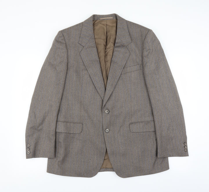 Campbell Brown Mens Brown Striped Jacket Suit Jacket Size 42