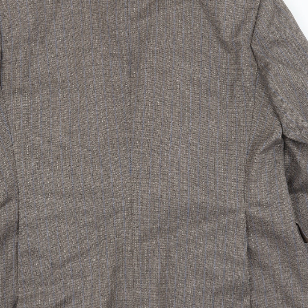 Campbell Brown Mens Brown Striped  Jacket Suit Jacket Size 42