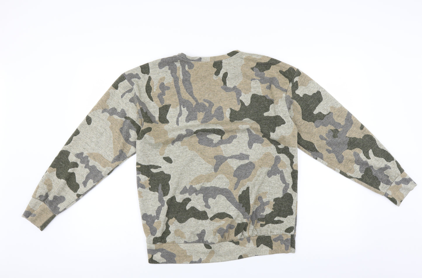 Select Mens Green Camouflage  Pullover Sweatshirt Size S