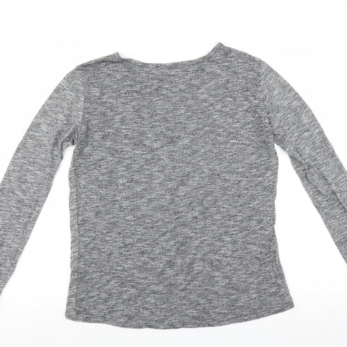 Primark Womens Grey   Pullover Jumper Size 10  - floral beading detail