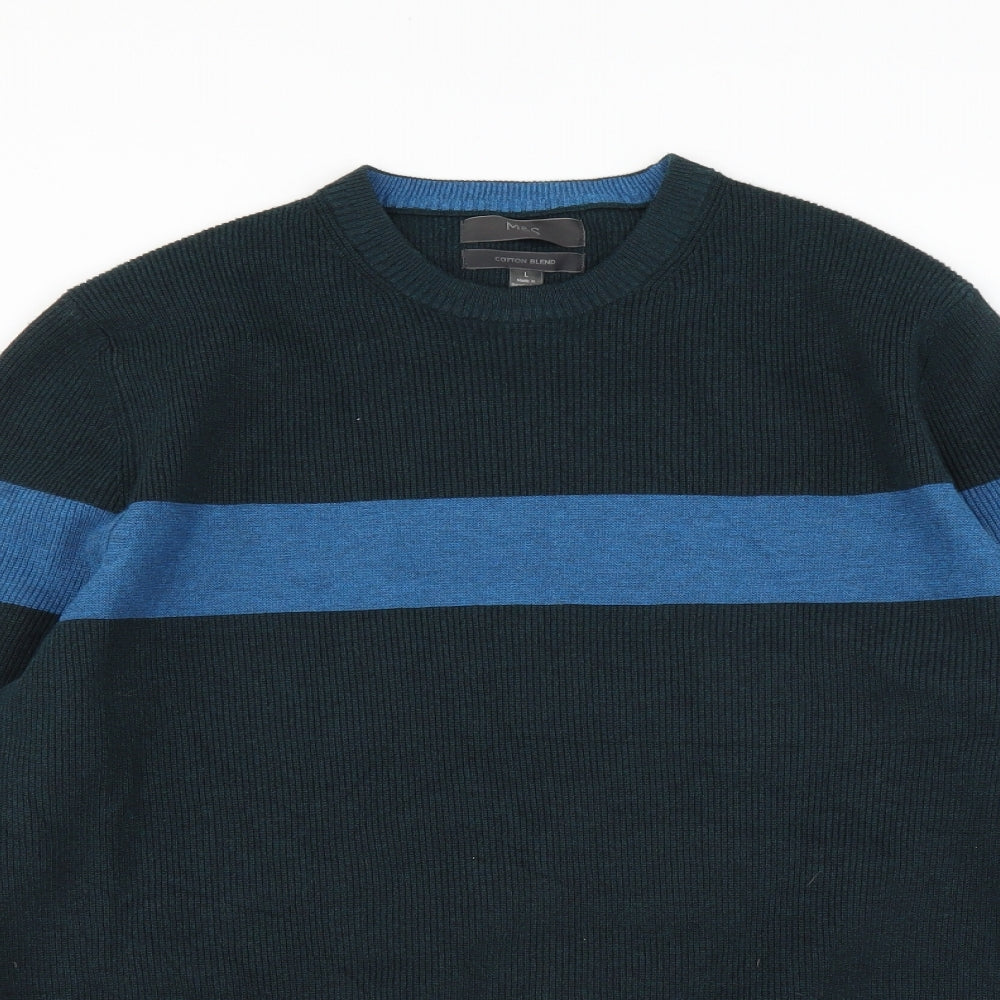 Marks and Spencer Mens Green   Pullover Jumper Size L