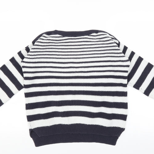 Marks and Spencer Womens Blue Striped  Pullover Jumper Size M