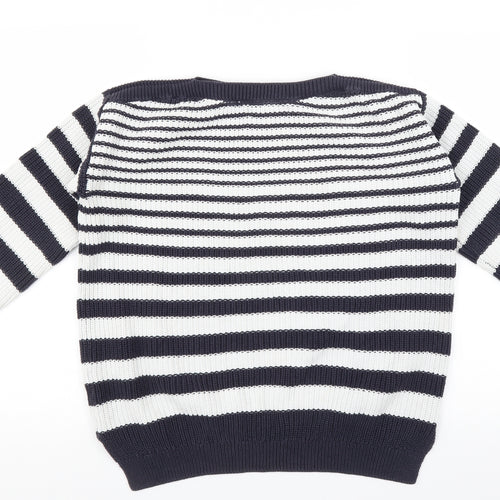 Marks and Spencer Womens Blue Striped  Pullover Jumper Size M
