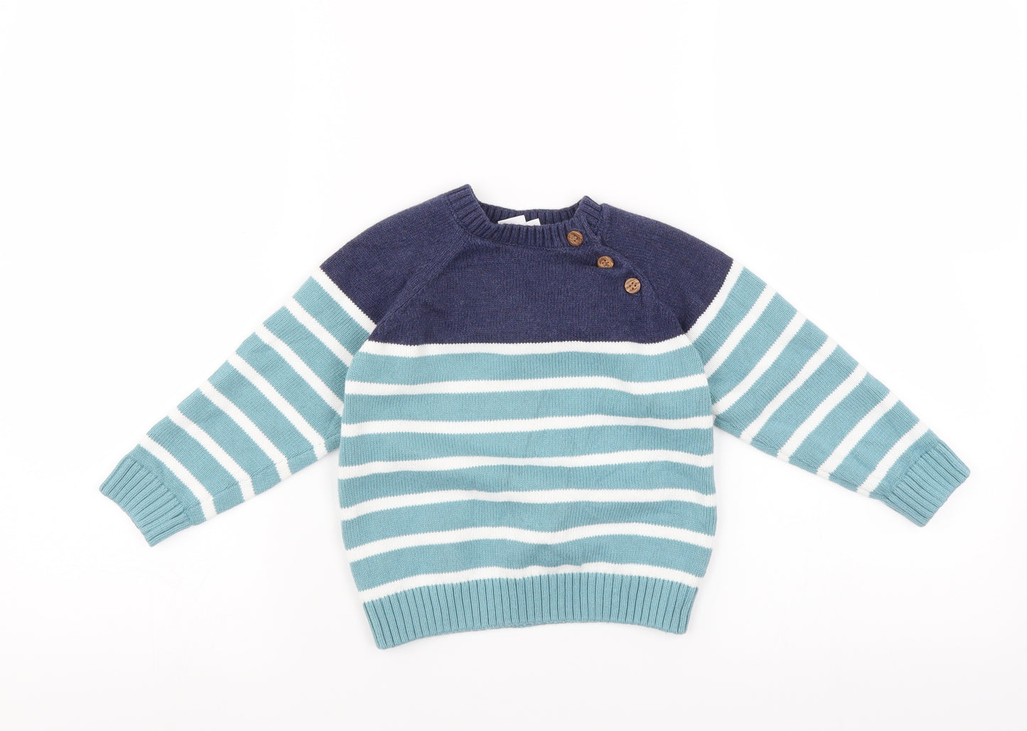 Mini Club Baby Blue Striped  Pullover Jumper Size 18-24 Months