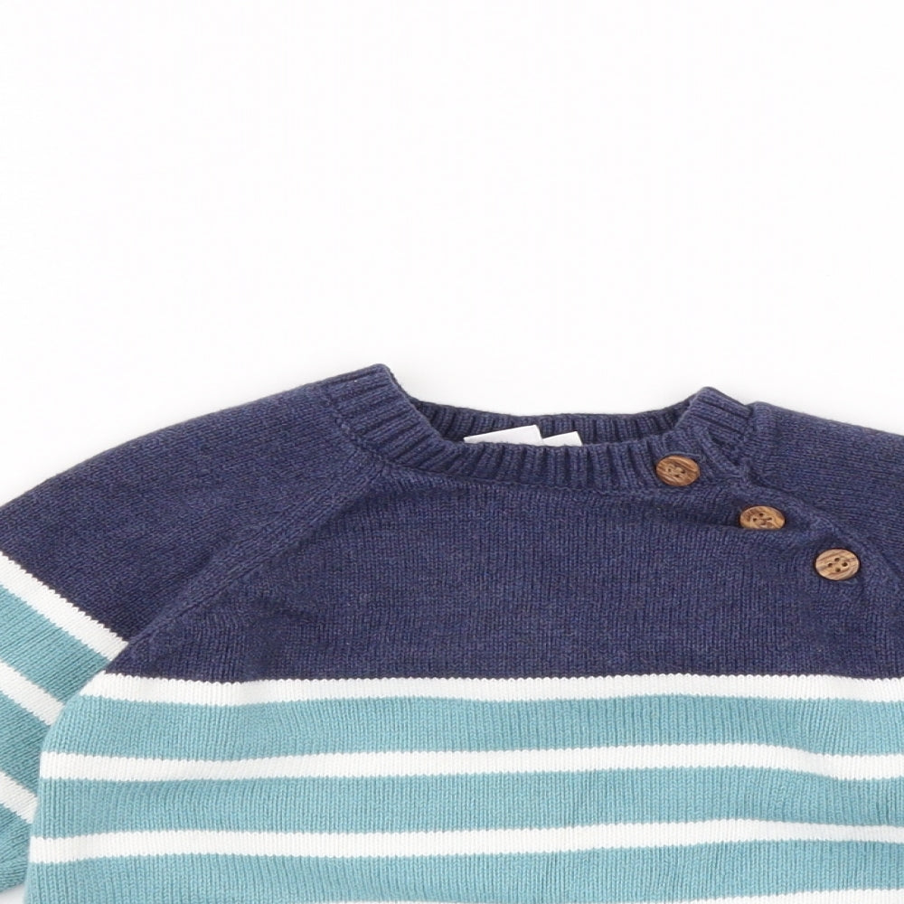Mini Club Baby Blue Striped  Pullover Jumper Size 18-24 Months