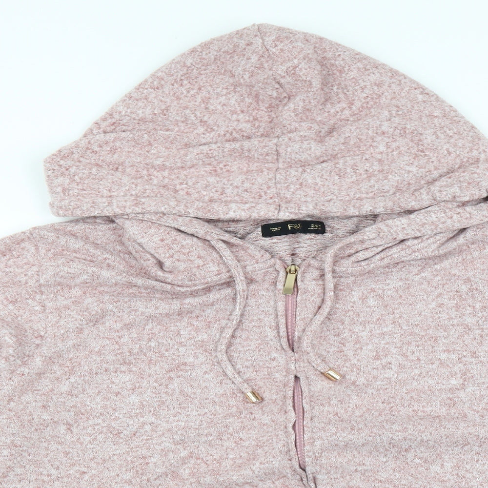 F&F Womens Pink   Full Zip Hoodie Size 16