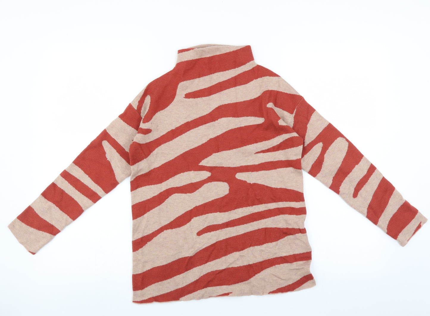 Monsoon Womens Orange   Pullover Jumper Size S  - Abstract design