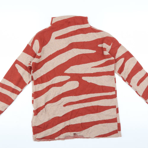 Monsoon Womens Orange   Pullover Jumper Size S  - Abstract design