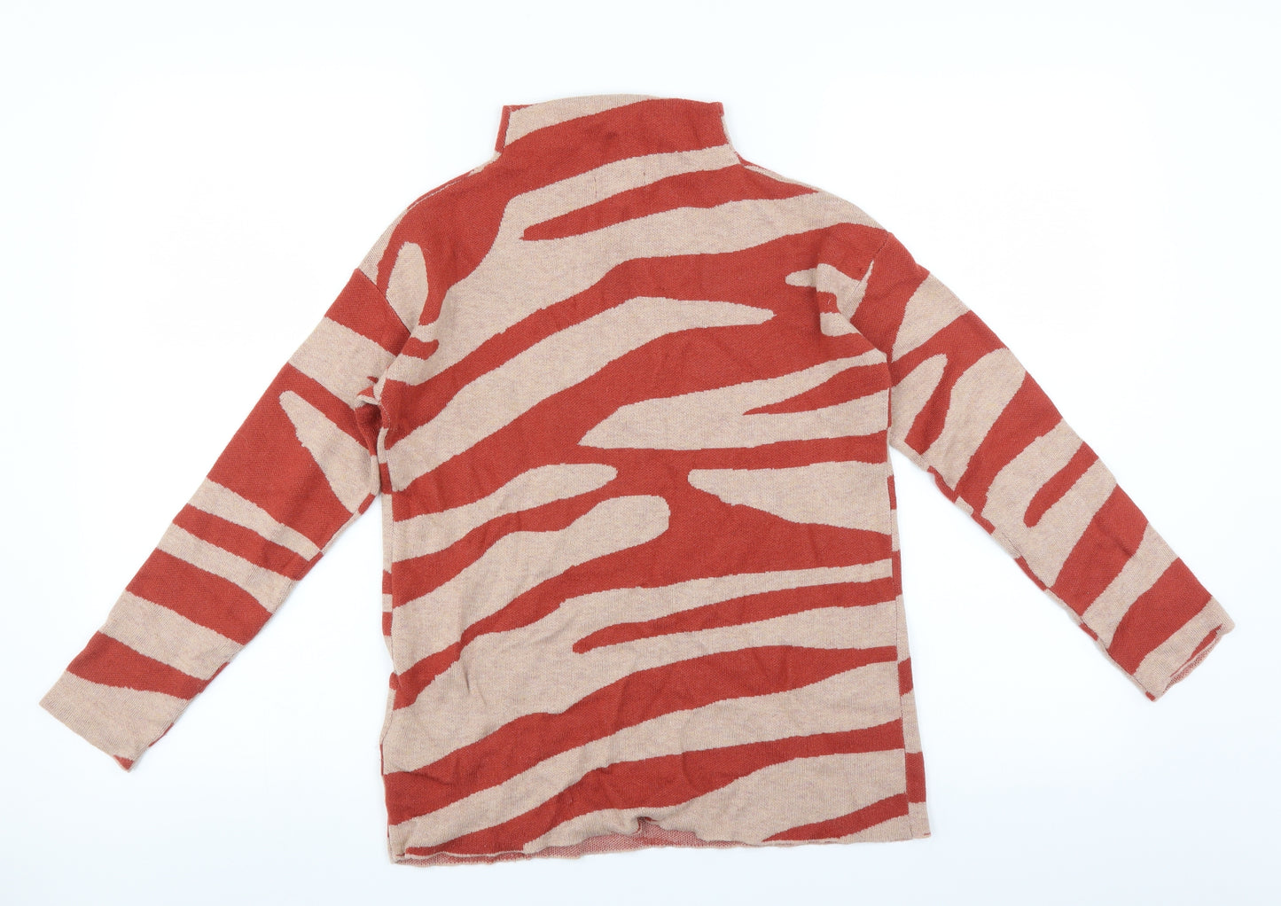 Monsoon Womens Orange   Pullover Jumper Size S  - Abstract design