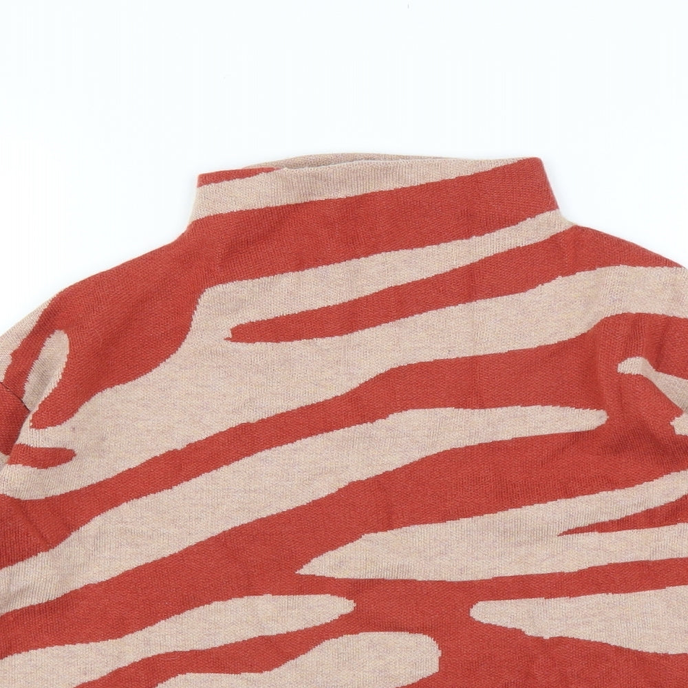 Monsoon Womens Orange   Pullover Jumper Size S  - Abstract design