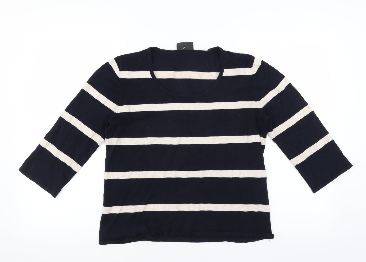 Alex & Co Womens Blue Striped  Pullover Jumper Size 12