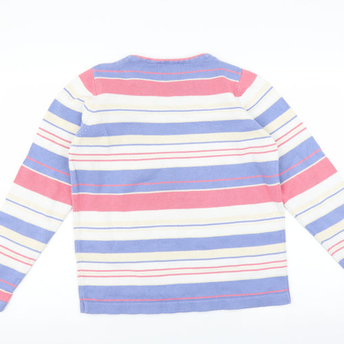 EWM Womens Blue Striped  Pullover Jumper Size M