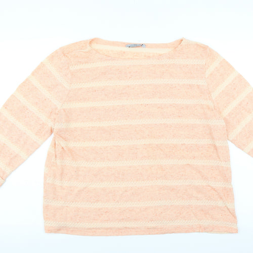 Sainsburys Womens Orange Striped  Pullover Jumper Size 20