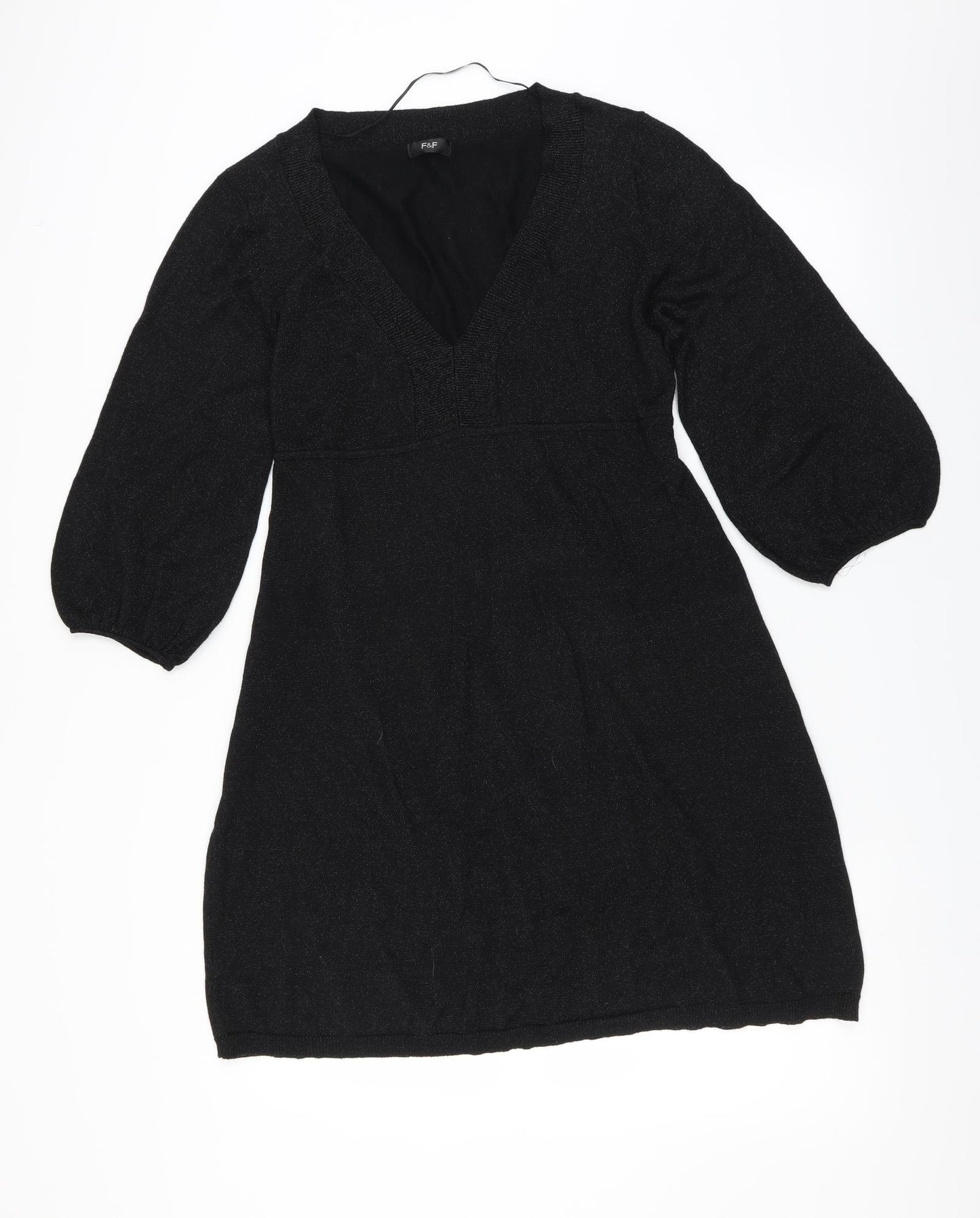 F&F Womens Black   Jumper Dress  Size 16  - glittery