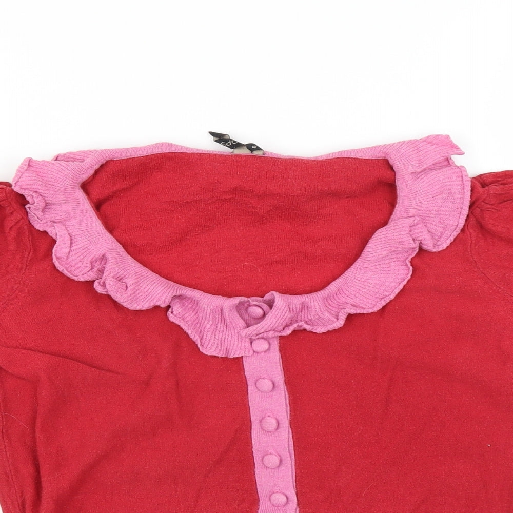 Topshop Womens Red   Cardigan Jumper Size 8