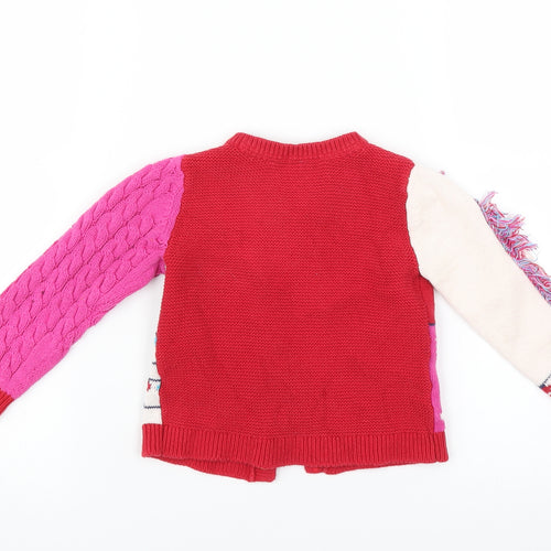 Sainsburys Girls Red   Cardigan Jumper Size 18-24 Months  - christmas jumper
