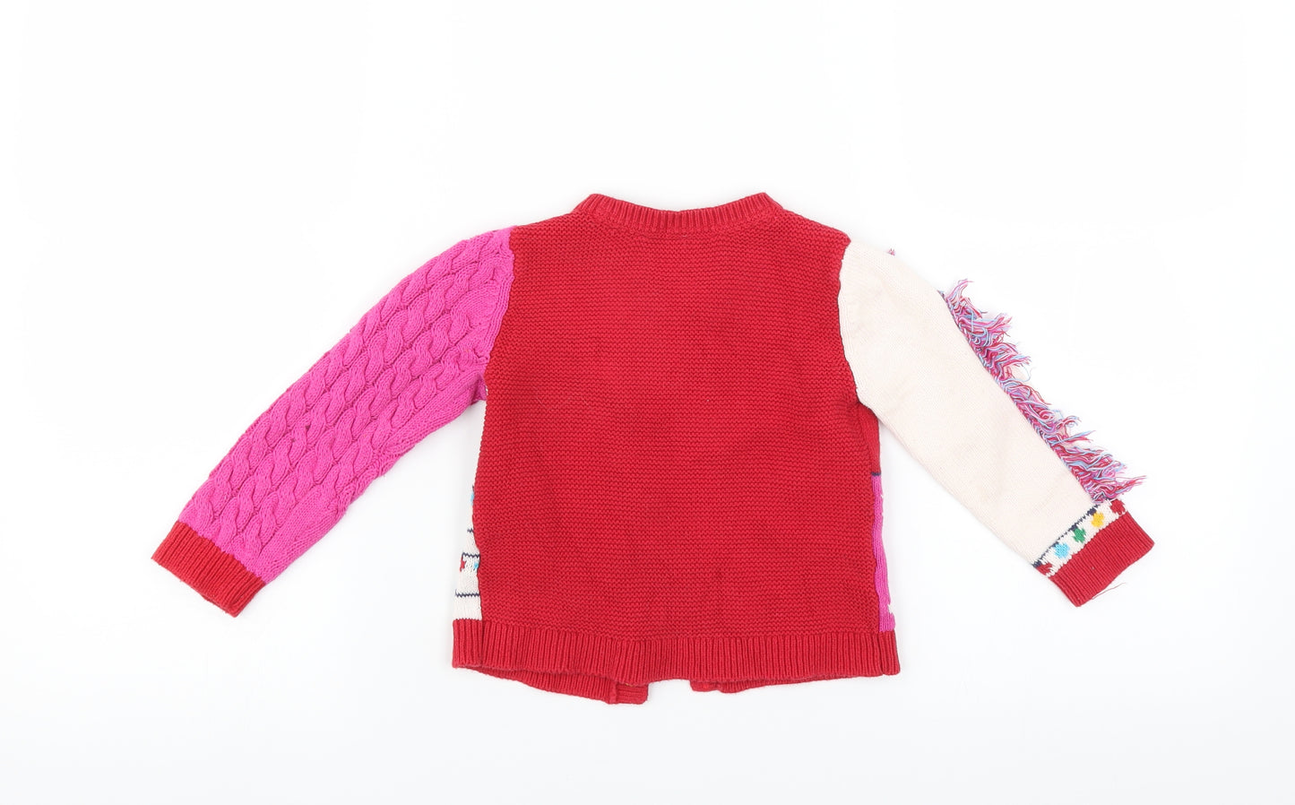 Sainsburys Girls Red   Cardigan Jumper Size 18-24 Months  - christmas jumper