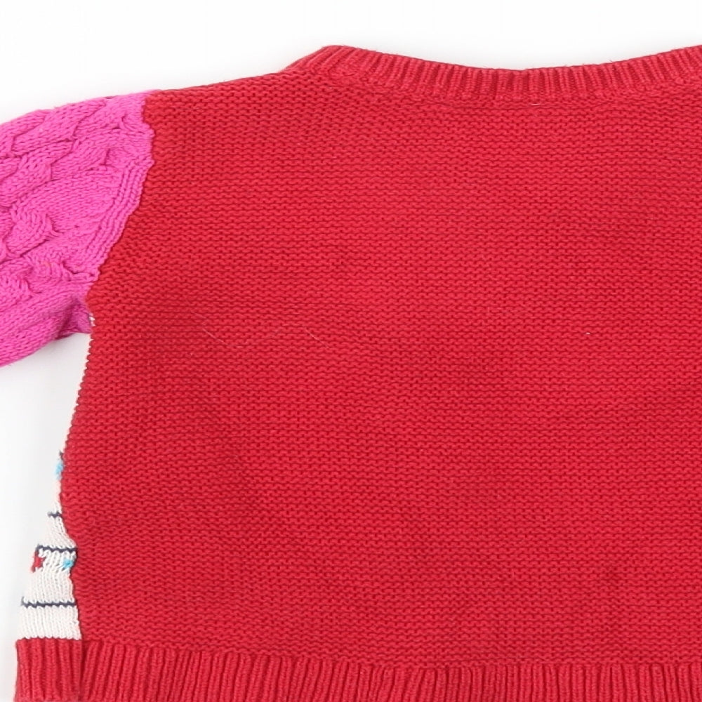 Sainsburys Girls Red   Cardigan Jumper Size 18-24 Months  - christmas jumper