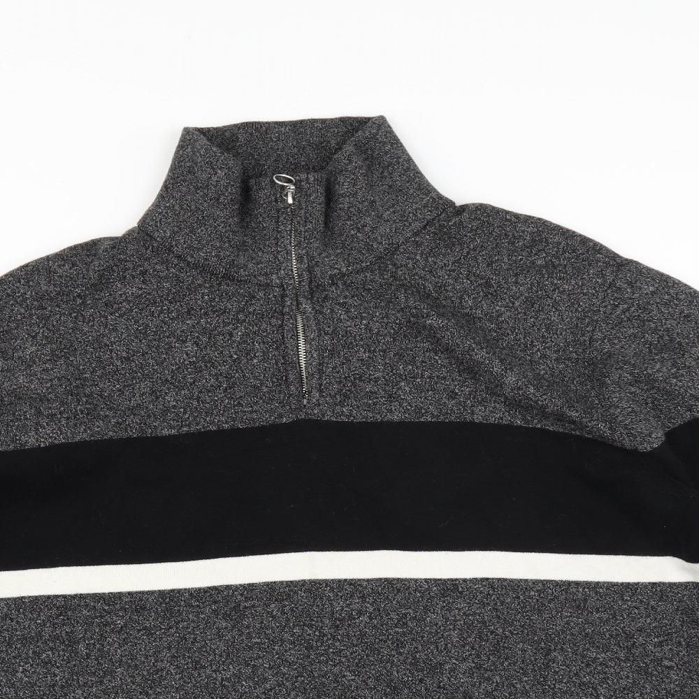 H&M Mens Black   Pullover Jumper Size XL