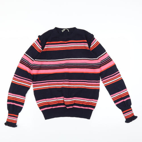 Oasis Womens Blue Striped  Pullover Jumper Size S