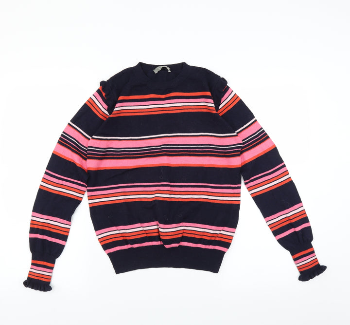 Oasis Womens Blue Striped  Pullover Jumper Size S
