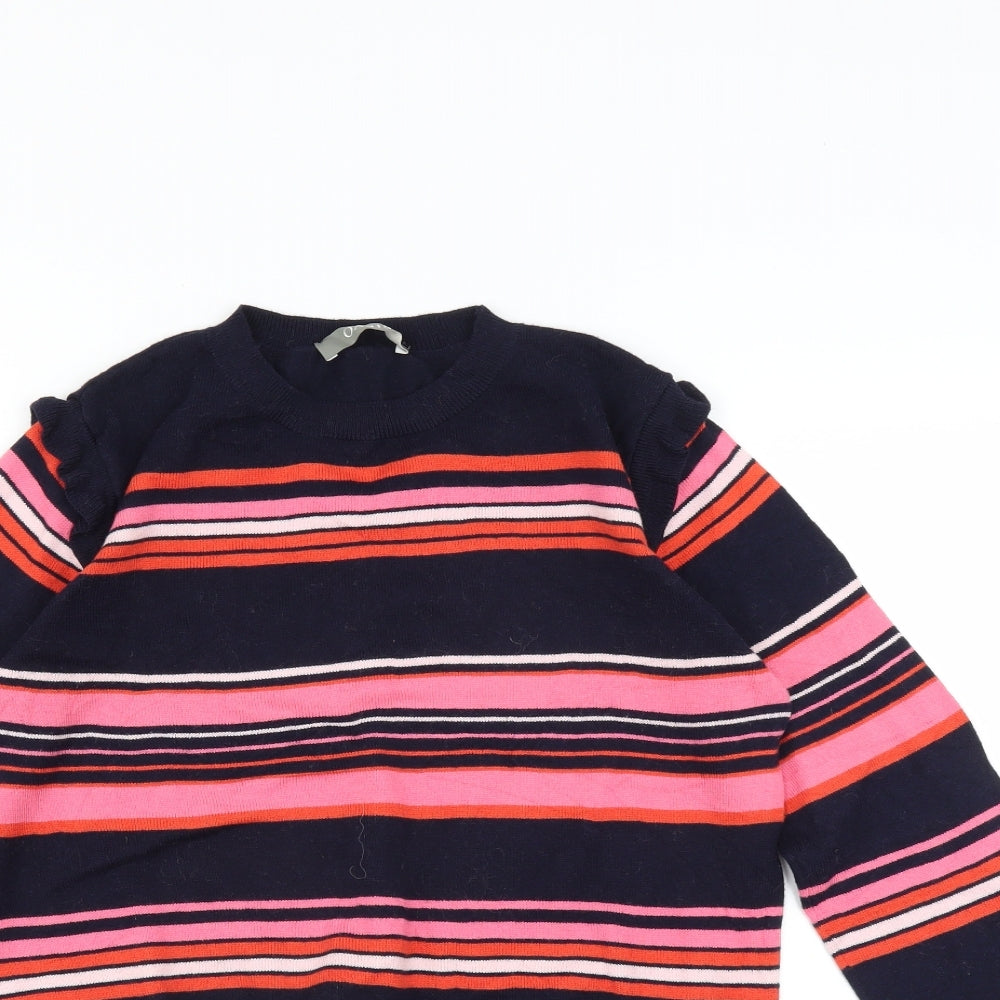 Oasis Womens Blue Striped  Pullover Jumper Size S