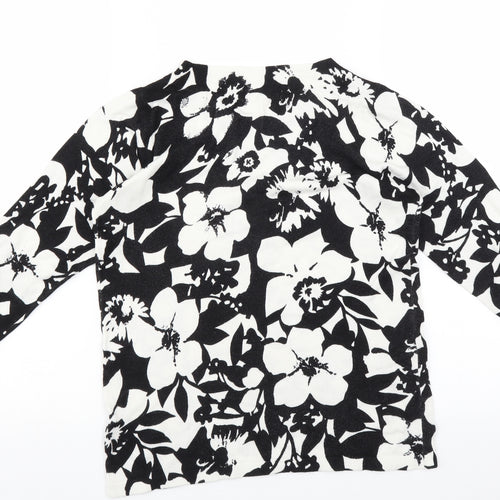 Marks and Spencer Womens Black Floral  Pullover Jumper Size M