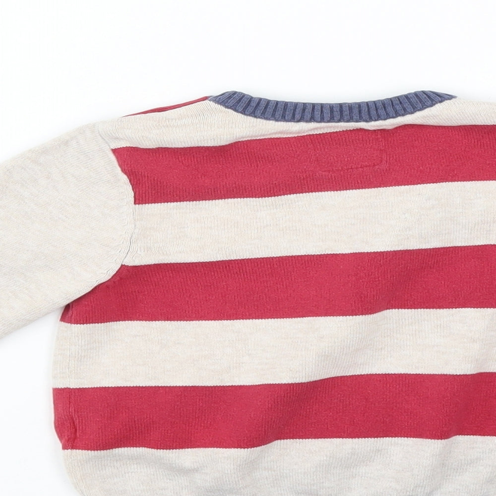 baby boy Boys Beige Striped  Pullover Jumper Size 12-18 Months  - car