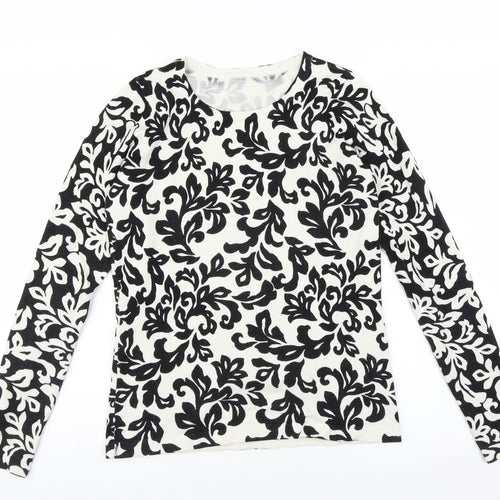 Preworn Womens Black Floral  Pullover Jumper Size M