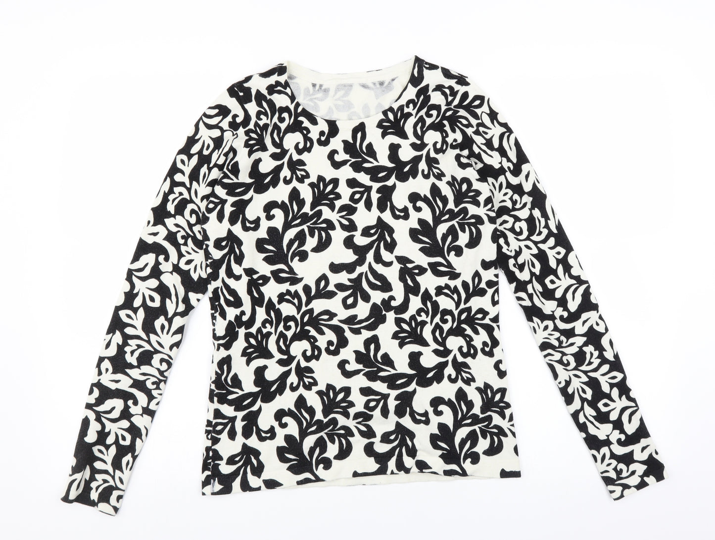 Preworn Womens Black Floral  Pullover Jumper Size M