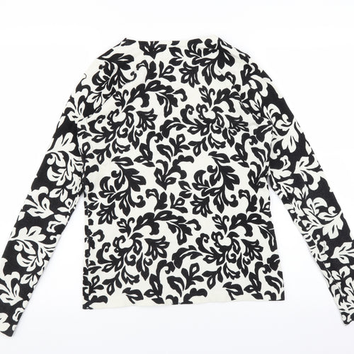 Preworn Womens Black Floral  Pullover Jumper Size M