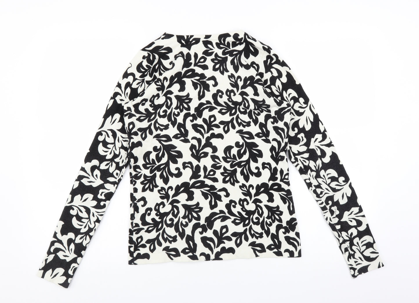 Preworn Womens Black Floral  Pullover Jumper Size M