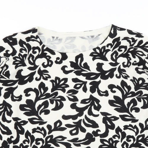 Preworn Womens Black Floral  Pullover Jumper Size M