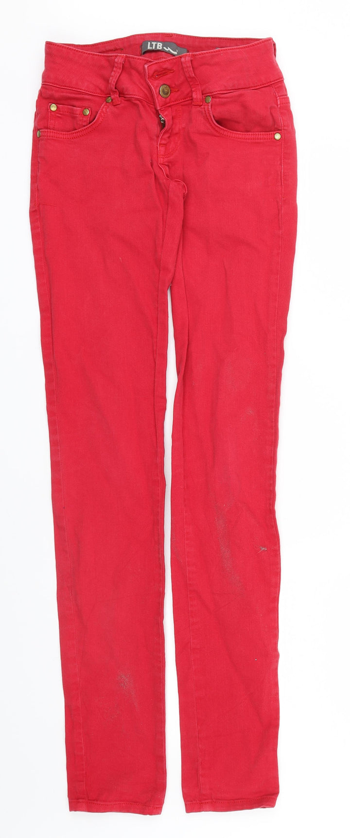 LBT Womens Red Skinny Jeans Size 24 L30 in
