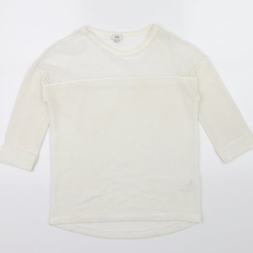 River Island Womens Beige   Pullover Jumper Size 6  - Netted top