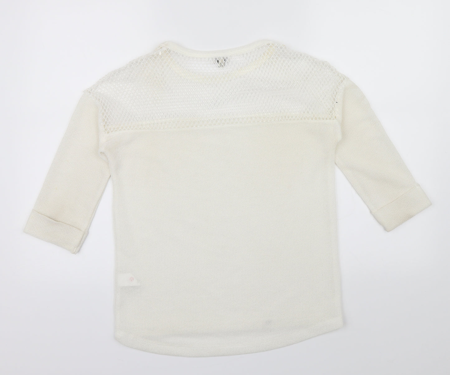 River Island Womens Beige   Pullover Jumper Size 6  - Netted top