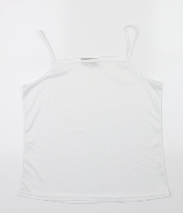 BASSINI Womens White Camisole T-Shirt Size XL