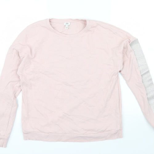 River Island Womens Pink   Pullover Jumper Size XS  - Rhinestone detail