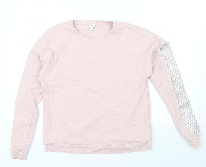 River Island Womens Pink   Pullover Jumper Size XS  - Rhinestone detail