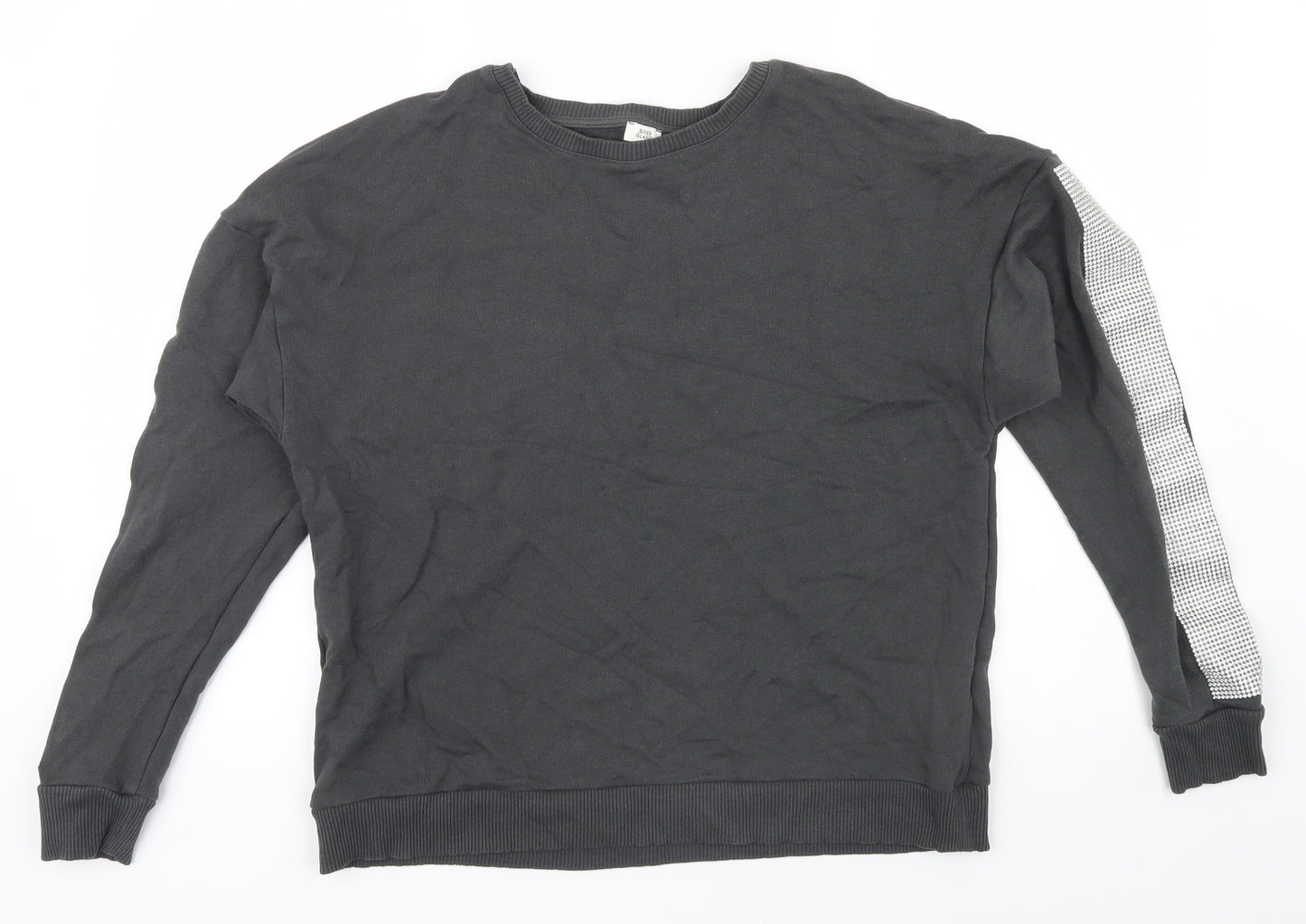 River Island Womens Grey   Pullover Jumper Size S  - Rhinestone detail