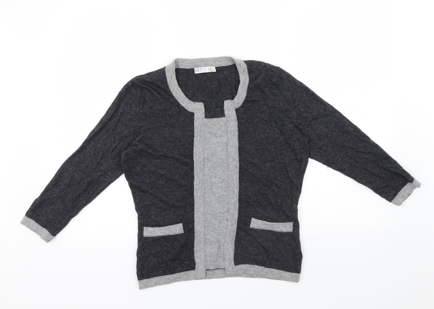 Precis Womens Grey   Pullover Jumper Size S  - pocket details on front
