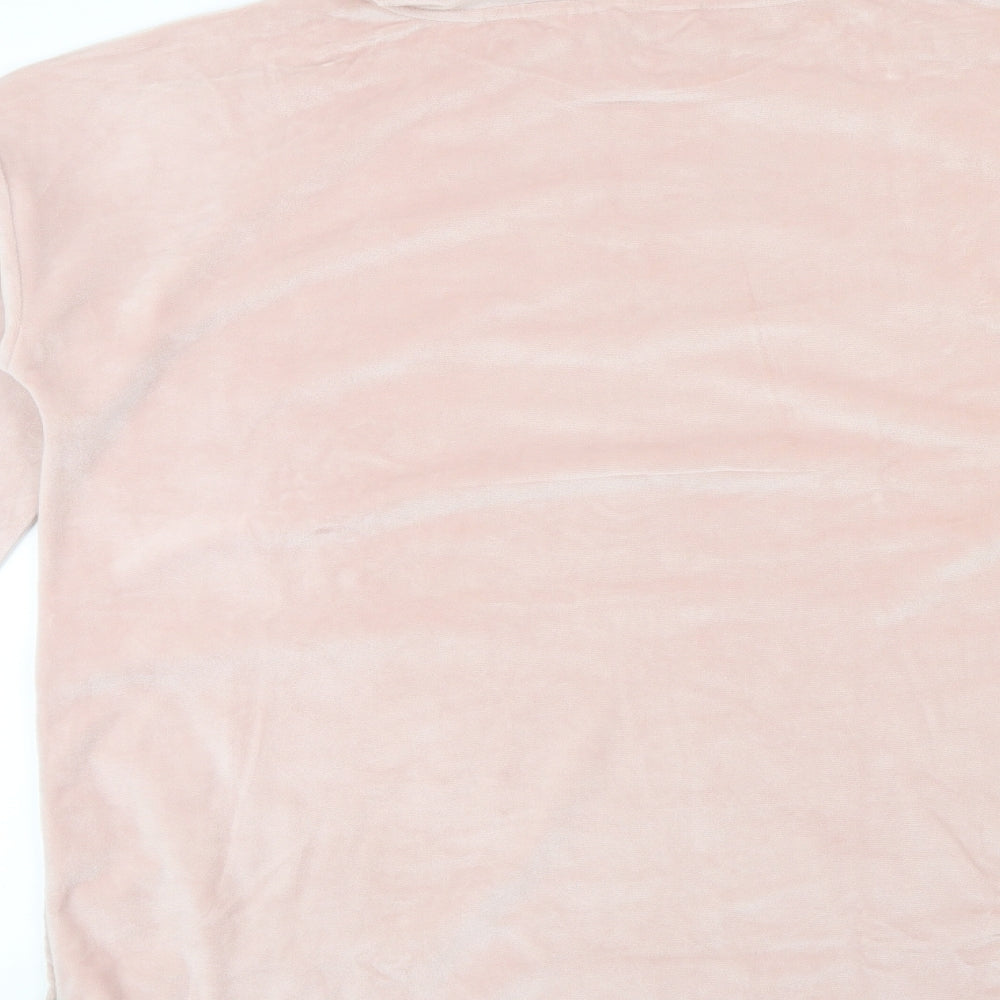 CALM WELLBEING Womens Pink   Pullover Jumper Size M  - Embroidered Hello Weekend