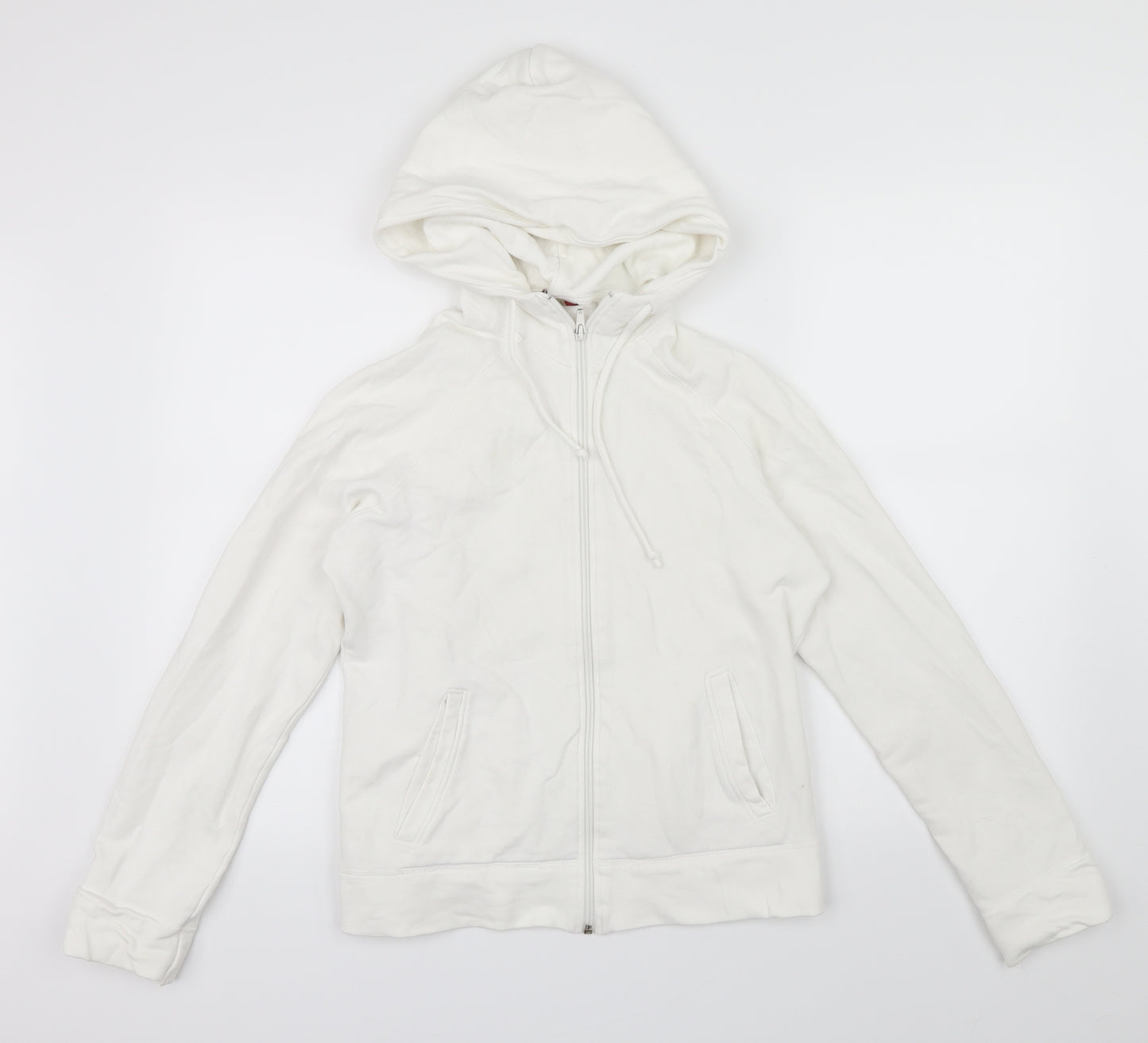 H&M Womens White   Full Zip Hoodie