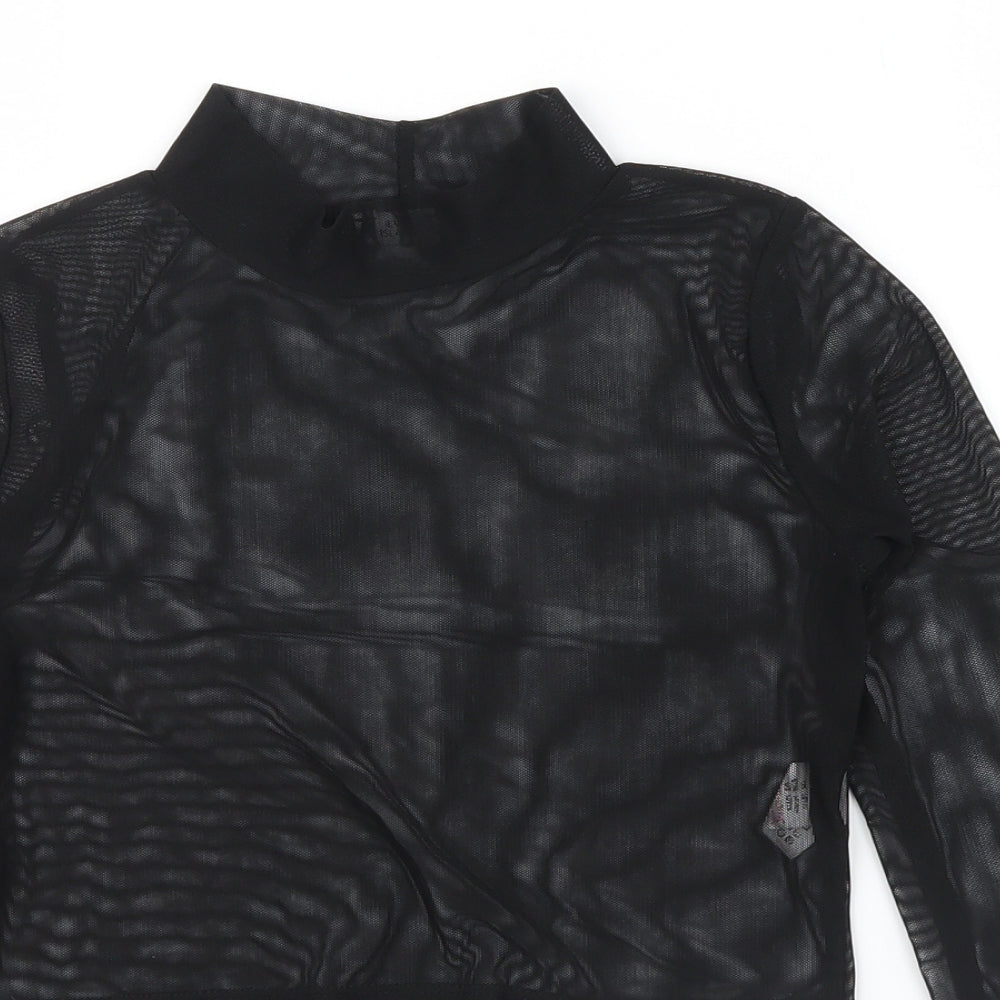 River Island Girls Black Colourblock  Basic T-Shirt Size 10 Years