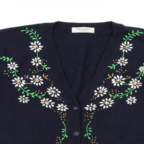 Berkertex Womens Blue  Knit Cardigan Jumper Size 14