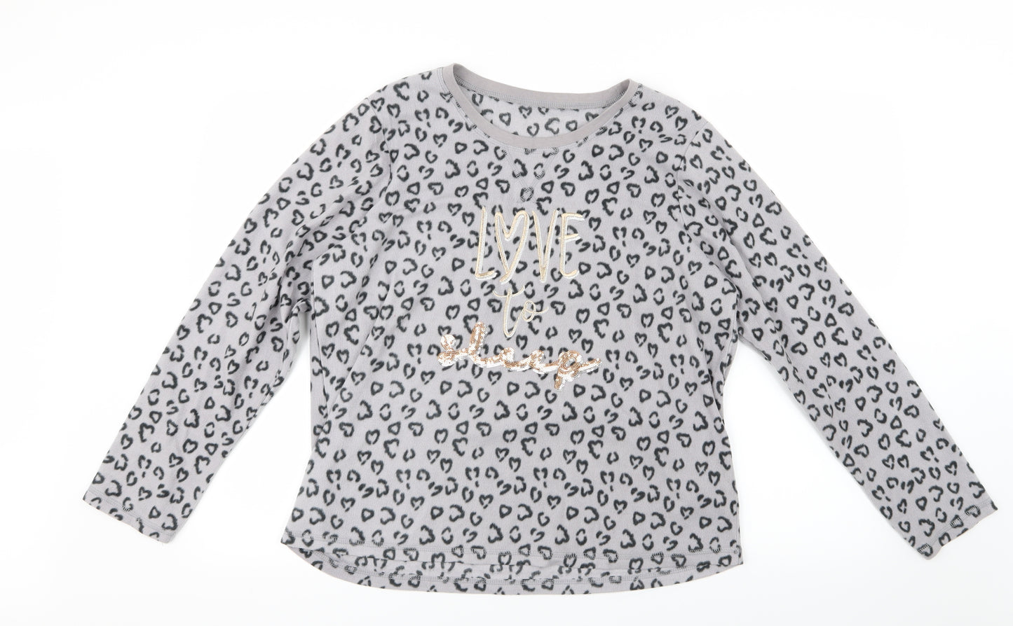 George Womens Grey Animal Print  Top Pyjama Top Size 12