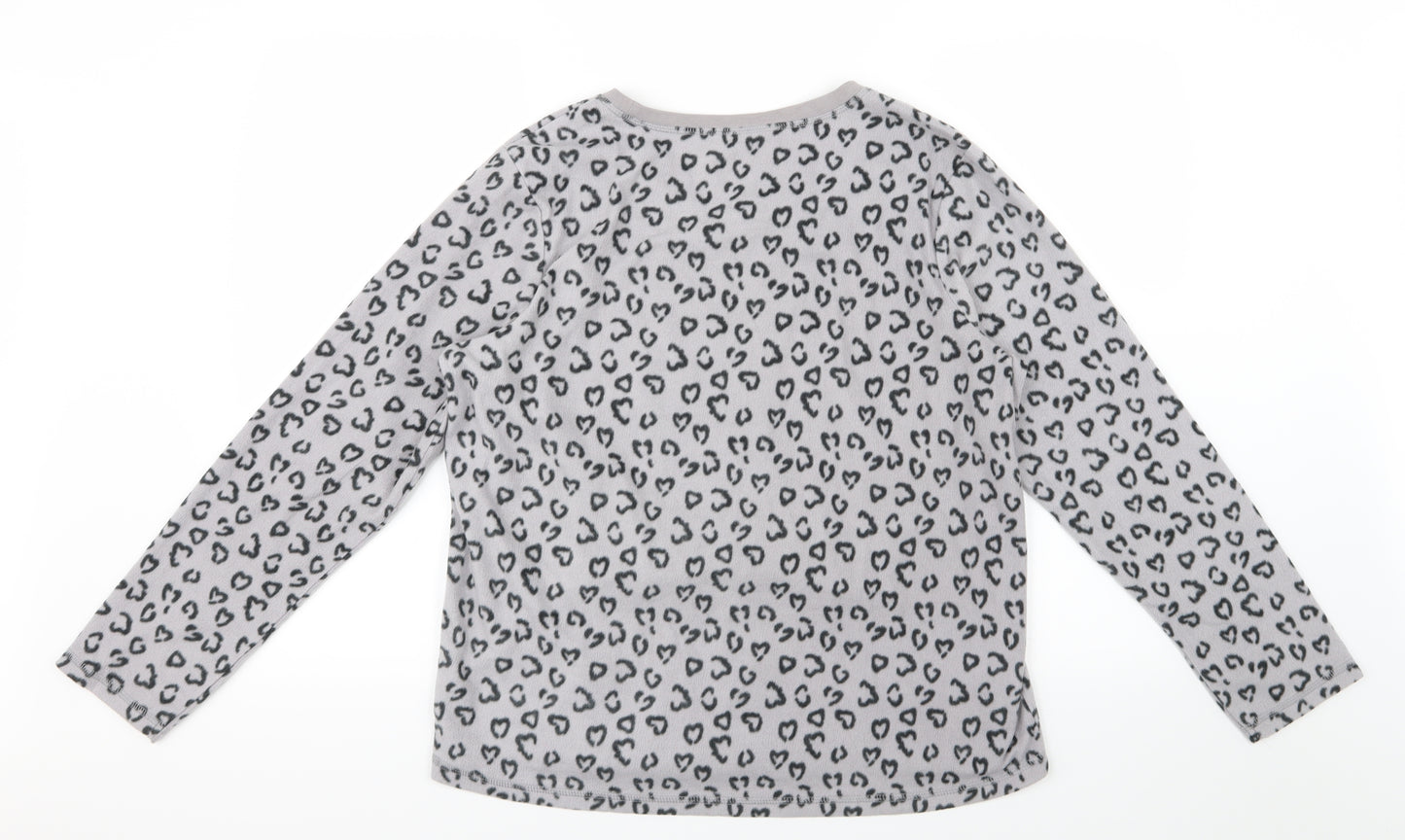 George Womens Grey Animal Print  Top Pyjama Top Size 12